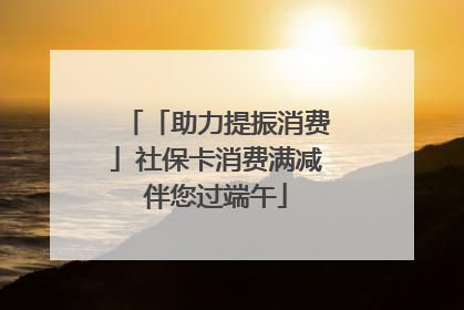 「助力提振消费」社保卡消费满减伴您过端午