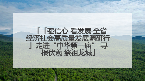 「强信心 看发展·全省经济社会高质量发展调研行」走进“中华第一庙” 寻根伏羲 祭祖龙城