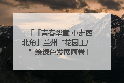 「青春华章·重走西北角」兰州“花园工厂”绘绿色发展画卷