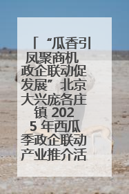 “瓜香引凤聚商机 政企联动促发展”北京大兴庞各庄镇 2025 年西瓜季政企联动产业推介活动圆满举行