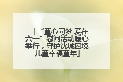 “童心同梦 爱在六一”慰问活动暖心举行，守护沈城困境儿童幸福童年