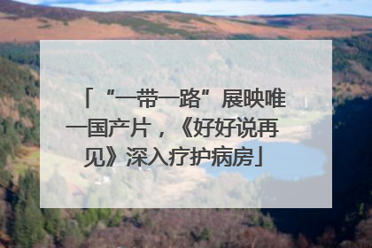 “一带一路”展映唯一国产片，《好好说再见》深入疗护病房