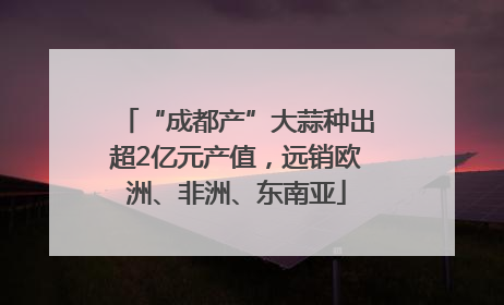 “成都产”大蒜种出超2亿元产值，远销欧洲、非洲、东南亚