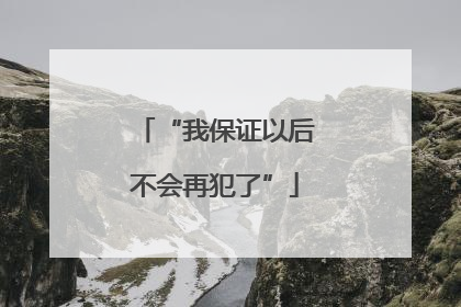 “我保证以后不会再犯了”