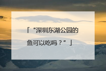 “深圳东湖公园的鱼可以吃吗？”