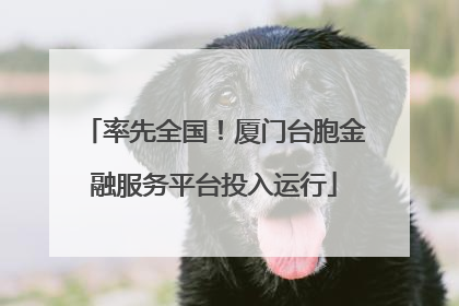 率先全国！厦门台胞金融服务平台投入运行