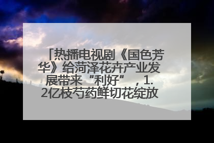 热播电视剧《国色芳华》给菏泽花卉产业发展带来“利好”，1.2亿枝芍药鲜切花绽放“国色芳华”