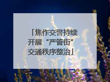 焦作交警持续开展“严管街”交通秩序整治