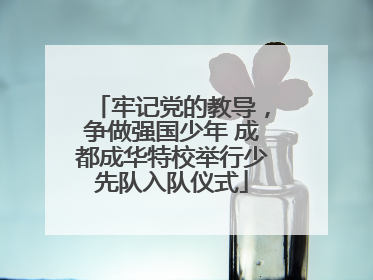 牢记党的教导，争做强国少年 成都成华特校举行少先队入队仪式