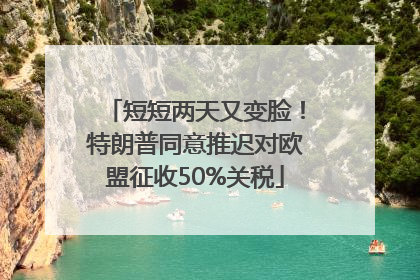 短短两天又变脸！特朗普同意推迟对欧盟征收50%关税