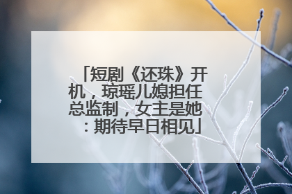短剧《还珠》开机，琼瑶儿媳担任总监制，女主是她：期待早日相见