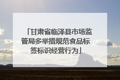 甘肃省临泽县市场监管局多举措规范食品标签标识经营行为