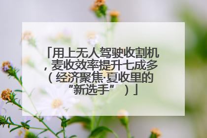 用上无人驾驶收割机，麦收效率提升七成多（经济聚焦·夏收里的“新选手”）