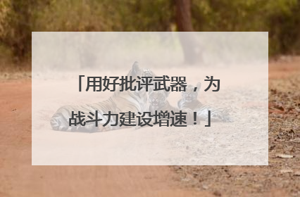 用好批评武器，为战斗力建设增速！