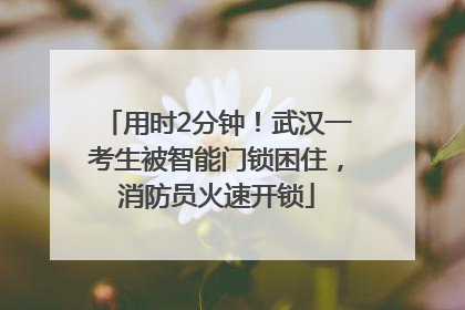 用时2分钟！武汉一考生被智能门锁困住，消防员火速开锁