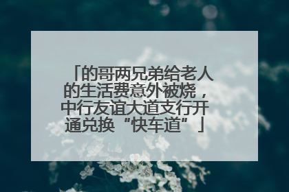 的哥两兄弟给老人的生活费意外被烧，中行友谊大道支行开通兑换“快车道”