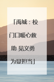 禹城：校门口暖心救助 见义勇为显担当