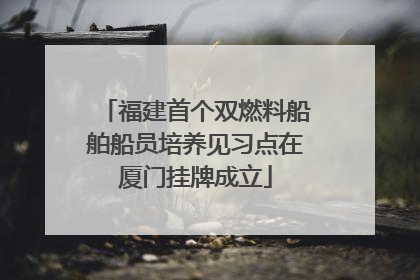 福建首个双燃料船舶船员培养见习点在厦门挂牌成立
