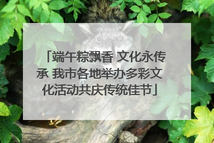 端午粽飘香 文化永传承 我市各地举办多彩文化活动共庆传统佳节
