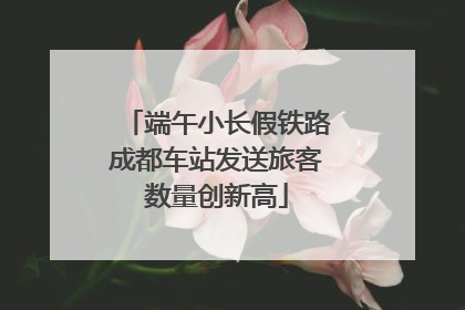 端午小长假铁路成都车站发送旅客数量创新高