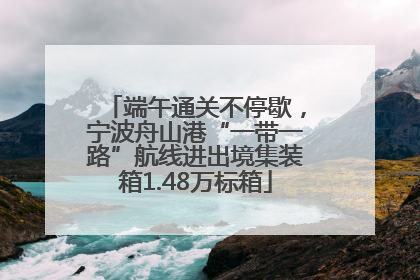 端午通关不停歇，宁波舟山港“一带一路”航线进出境集装箱1.48万标箱