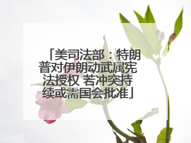 美司法部：特朗普对伊朗动武属宪法授权 若冲突持续或需国会批准