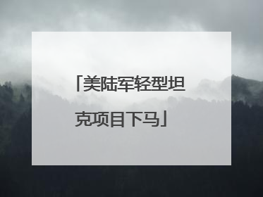 美陆军轻型坦克项目下马