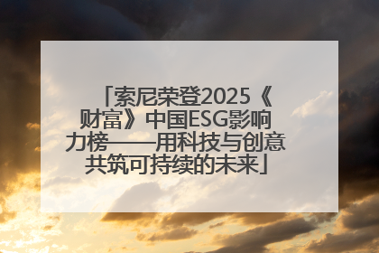 索尼荣登2025《财富》中国ESG影响力榜——用科技与创意共筑可持续的未来