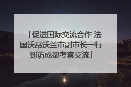 促进国际交流合作 法国沃昂沃兰市副市长一行到访成都考察交流
