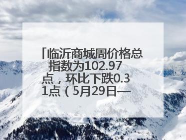 临沂商城周价格总指数为102.97点，环比下跌0.31点（5月29日—6月4日）