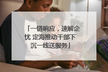 一链响应，速解企忧 定海推动干部下沉一线送服务