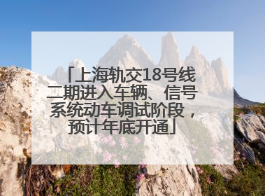 上海轨交18号线二期进入车辆、信号系统动车调试阶段，预计年底开通