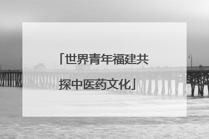 世界青年福建共探中医药文化