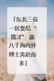 东北三省一区集结“揽才” 逾八千海内外博士奔赴而来