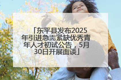 东平县发布2025年引进急需紧缺优秀青年人才初试公告，5月30日开展面谈
