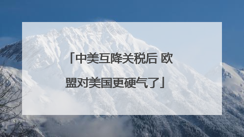 中美互降关税后 欧盟对美国更硬气了