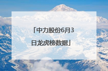 中力股份6月3日龙虎榜数据
