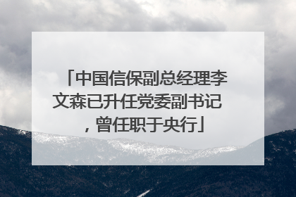 中国信保副总经理李文森已升任党委副书记，曾任职于央行