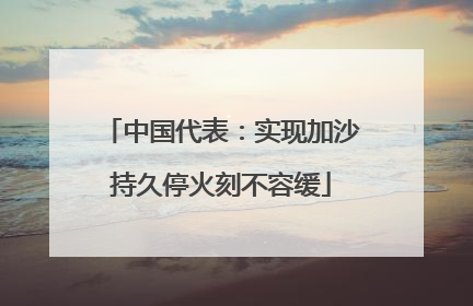 中国代表:实现加沙持久停火刻不容缓