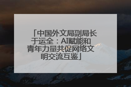 中国外文局副局长于运全：AI赋能和青年力量共促网络文明交流互鉴