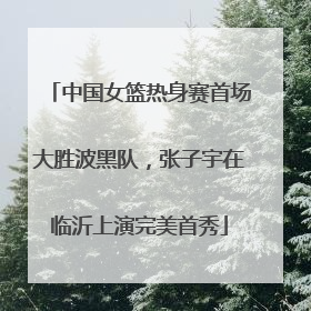 中国女篮热身赛首场大胜波黑队，张子宇在临沂上演完美首秀