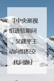 中央巡视组进驻期间，吴建平主动向组织交代问题