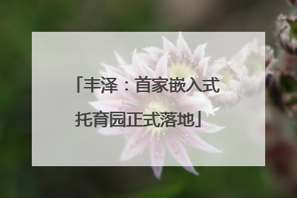 丰泽：首家嵌入式托育园正式落地