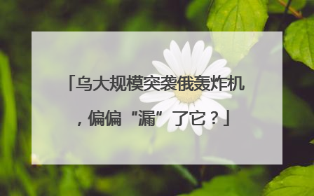 乌大规模突袭俄轰炸机，偏偏“漏”了它？