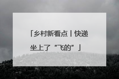 乡村新看点丨快递坐上了“飞的”