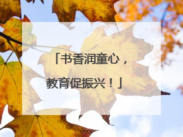 书香润童心，教育促振兴！