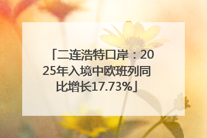 二连浩特口岸：2025年入境中欧班列同比增长17.73%