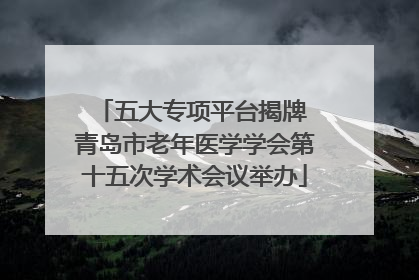 五大专项平台揭牌 青岛市老年医学学会第十五次学术会议举办