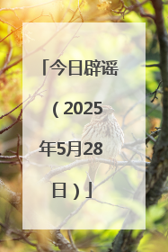 今日辟谣（2025年5月28日）