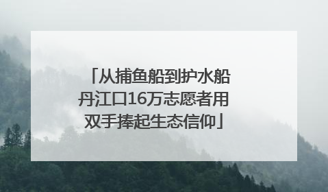 从捕鱼船到护水船 丹江口16万志愿者用双手捧起生态信仰